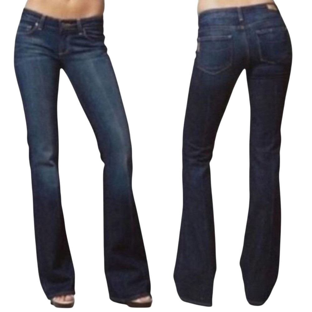 Paige Premium Denim Laurel Canyon Low Rise Bootcut Jeans Dark Wash‎ Blue Womens